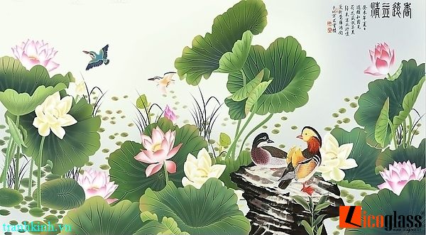 Tranh kính hoa sen TKS26